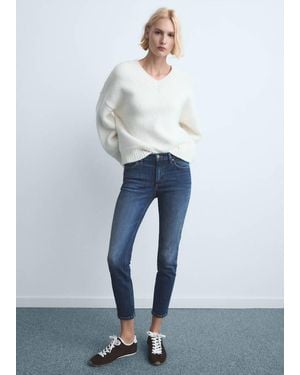 Mango Mid-Rise Skinny Jeans - White