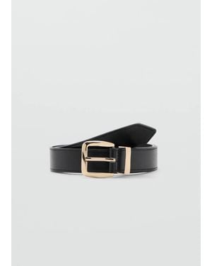 Mango Embossed Buckle Belt - Black