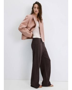 Mango Balloon Cotton Trousers - Brown