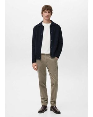 Mango Corduroy Slim-Fit Trousers - Blue