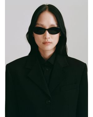 Mango Thin-Frame Sunglasses - Black