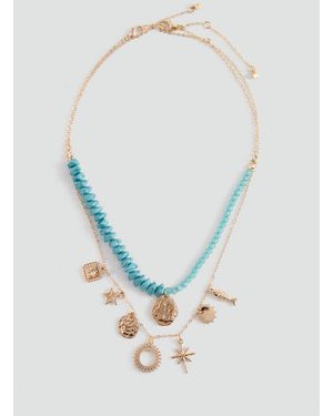 MANGO TEEN Combined Necklace Pack - Blue