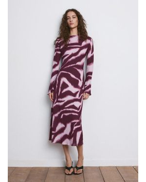 Mango A-Line Animal-Print Dress - Purple