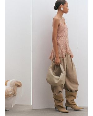 Mango Ring Detail Leather Drawstring Bag - Multicolour