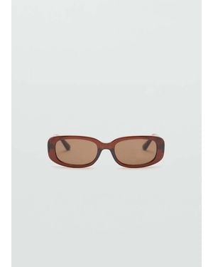 Mango Rectangular-Frame Sunglasses - White