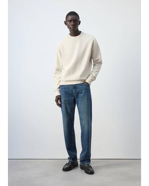 Mango Cotton-Blend Regular-Fit Sweatshirt - White