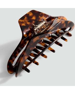 Mango Fermaglio Capelli Effetto Tartaruga Cioccolato - Bianco
