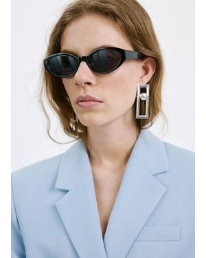 Mango Metal Pendants Earrings - Blue