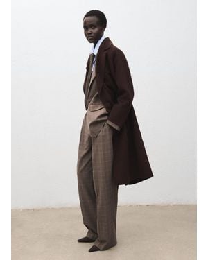 Mango Handmade Oversize-Wollmantel - Braun