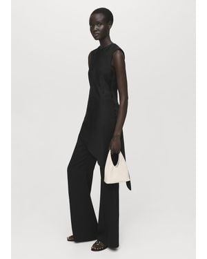 Mango Asymmetrical Satin Top - White