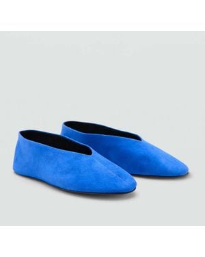Mango Suede Leather Ballerinas - Blue