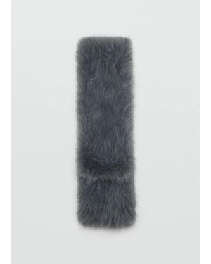 MANGO TEEN Cross-Front Faux-Fur Scarf - Grey