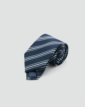 MANGO TEEN Striped Tie - Blue