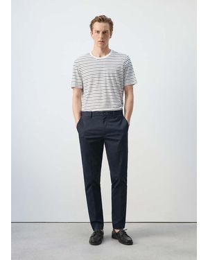 Mango Dublino Slim-Fit Chino Trousers - Blue