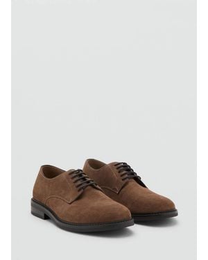 Mango Leather Suit Shoes - Brown