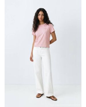 MANGO TEEN Printed Cotton-Blend T-Shirt - White