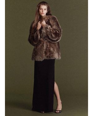 Mango Reversible Fur Coat - Green