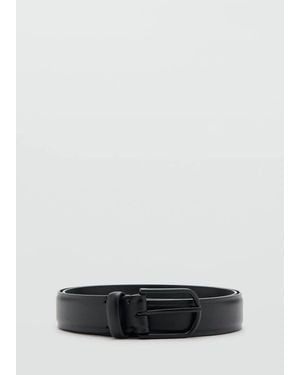 Mango Nappa Leather Belt - Black