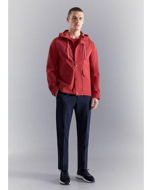 Mango Water-Repellent Hooded Jacket - Red