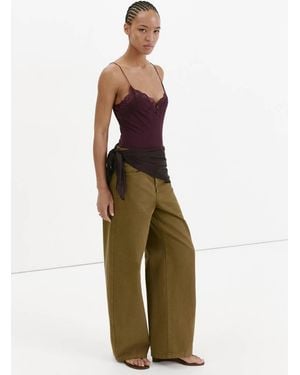 Mango Body Collo A V Pizzo Prugna - Multicolore