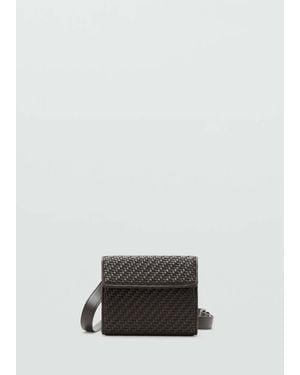 Mango Braided Bag With Long Handle - Brown