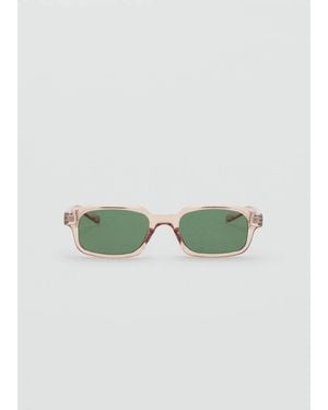 Mango Rectangular-Frame Sunglasses - Green