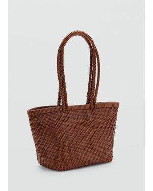 Mango Medium Braided Bag - Brown