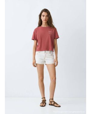 MANGO TEEN Printed Cotton-Blend T-Shirt - Red