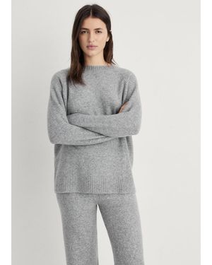 Mango Round-Neck Knitted Sweater - Gray