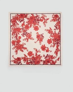 Mango Foulard À Fleurs Brûlé - Rouge
