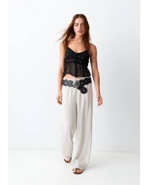 MANGO TEEN Detail Beading Top - White