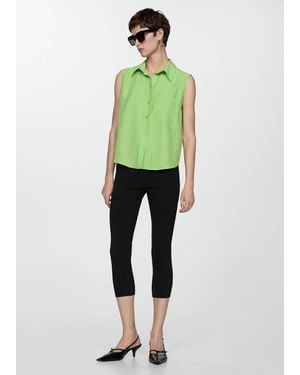 Mango Lyocell Sleeveless Shirt - Green
