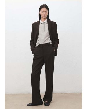 Mango Straight-Fit Suit Trousers - Brown