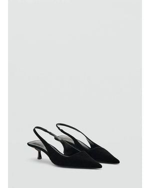 Mango Velvet Heeled Shoes - White
