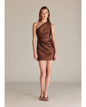 Mango Asymmetric Draped Gown - Natural