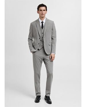 Mango Gilet Completo París Super Slim-Fit Grigio