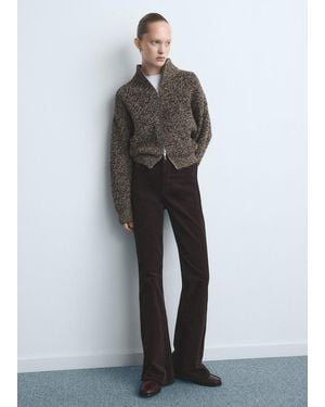 Mango Velvet Flared Jeans - Grey