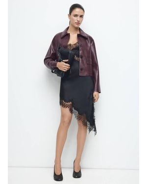 Mango Faux-Leather Jacket With Pockets - Multicolour