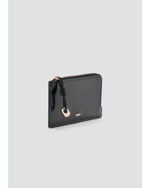 Mango Mini Beaded Card Holder - Black