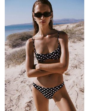 Mango Top Bikini Anelli Pois Reversibile Nero