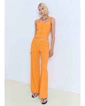 Mango Buttons Cotton Top - Orange