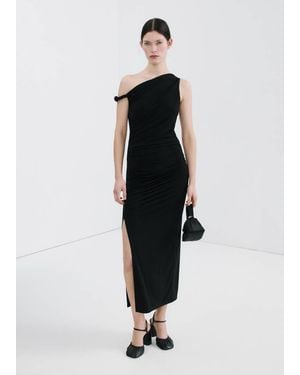 Mango Asymmetrical Dress With Side Slit - White