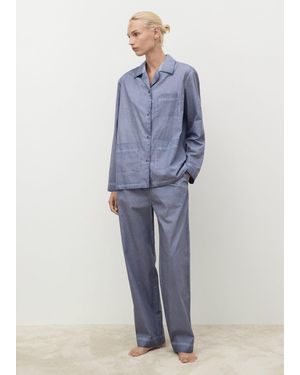 Mango Garment-Dyed Cotton Shirt Ink - Blue