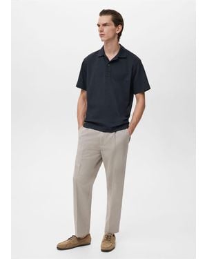 Mango Relaxed-Fit Cotton Polo - Blue