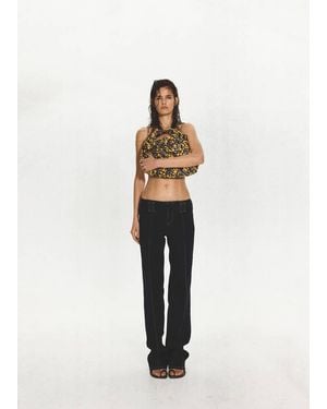Mango Low-Rise Jeans With Contrast Stitching - White