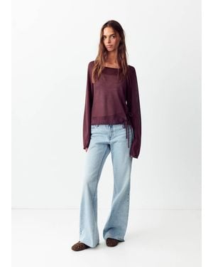 MANGO TEEN Low Waist Flare Jeans - Red