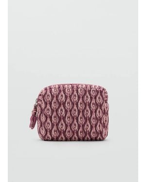 MANGO TEEN Printed Cotton Toiletry Bag - Red