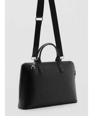 Mango Borsa Tote 100% Pelle Nero