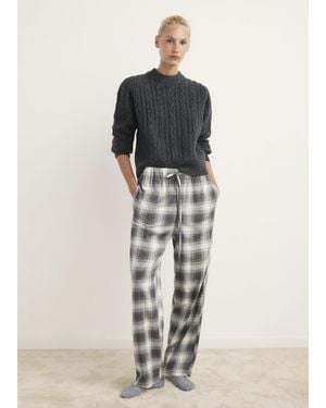 Mango Check Flannel Trousers - Grey