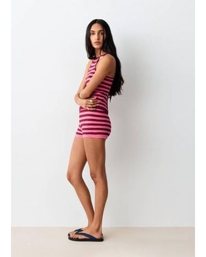 MANGO TEEN Open Back Knitted Top - Red